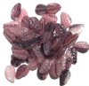 50 14mm Marble Crystal Pink & Amethyst Leaf Beads